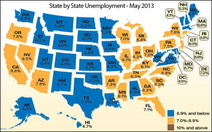 state unemployment for may 2013